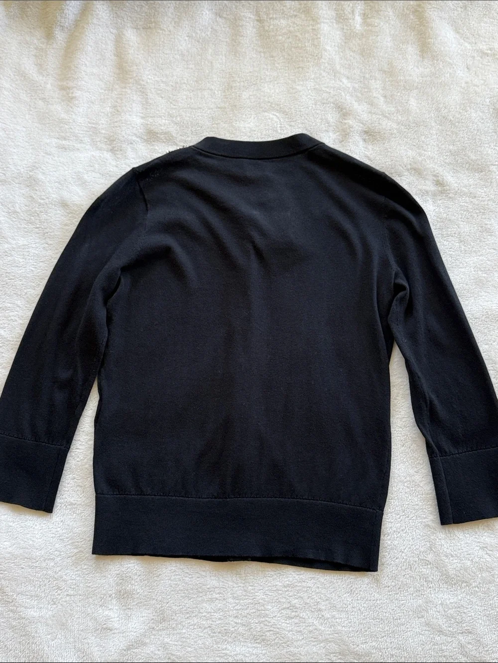 Kate Spade Tula Black Cardigan with Collar Embellishments